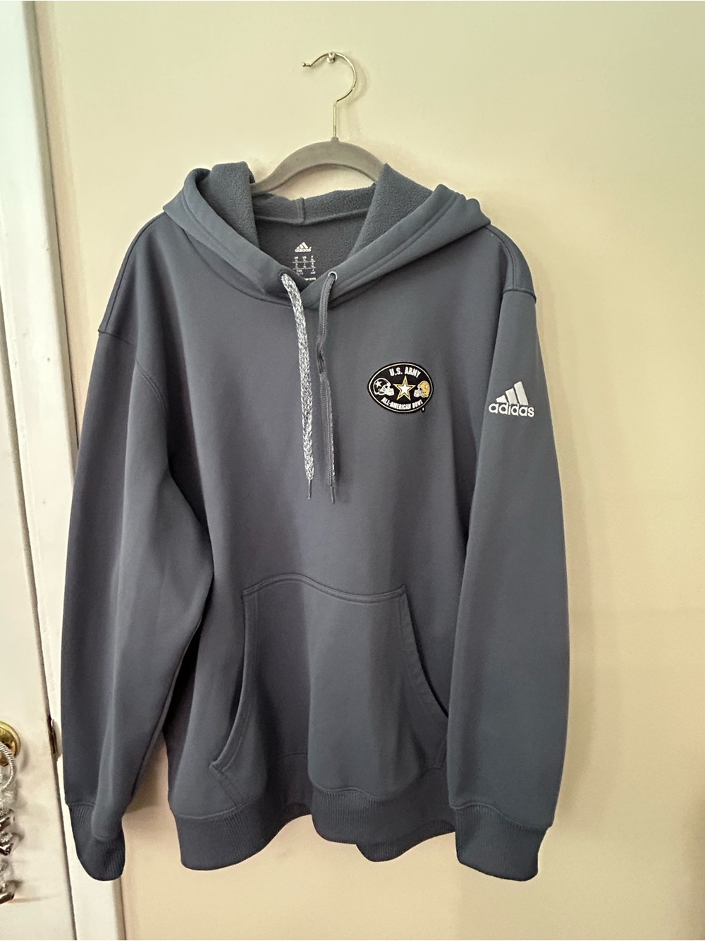 U.S. Army Gray Adidas Pullover Hoodie with Patch